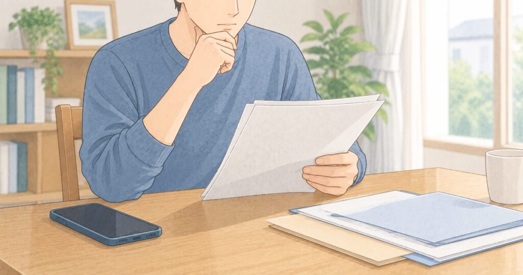 電話後に示談案の書類を落ち着いて読み直す人